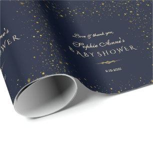 Whimsical Gold Starry Night Baby Dusche Geschenkpapier