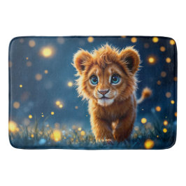 Whimsical goldener Löwenkuchen in traumhafter Szen Badematte