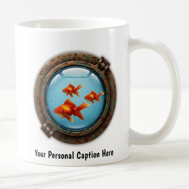 Whimsical Goldfish Inside a Porthole Kaffeetasse (Von Creator hochgeladen)