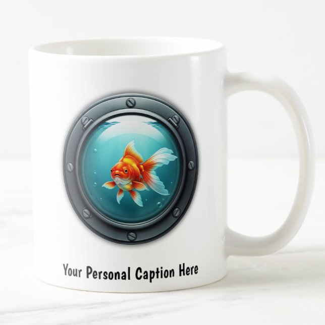 Whimsical Goldfish Inside a Porthole Kaffeetasse (Von Creator hochgeladen)
