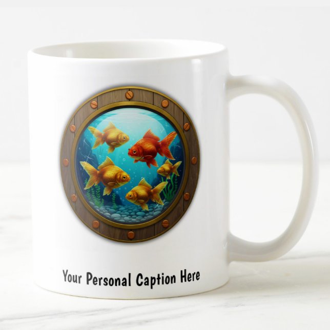 Whimsical Goldfish Inside a Porthole Kaffeetasse (Von Creator hochgeladen)