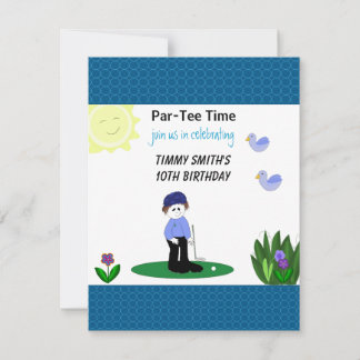 Whimsical Golfing Birthday Party Einladung