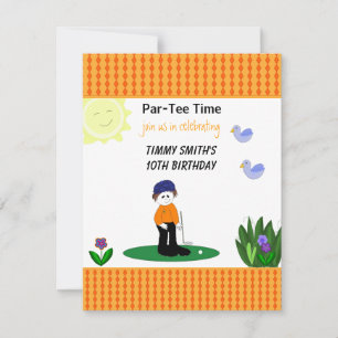 Whimsical Golfing Birthday Party Einladung