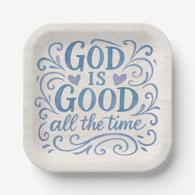 Whimsical Good is Good Typografie Pappteller (Vorderseite)