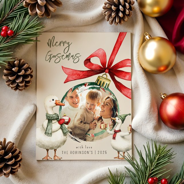 Whimsical Goose Christmas Feiertagskarte (Von Creator hochgeladen)