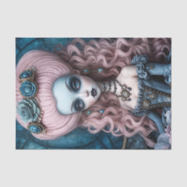 Whimsical Goth Creepy Marie Antionette Decoupage Seidenpapier