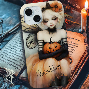 Whimsical Goth Fairy & Pumpkin Custom Halloween Case-Mate iPhone Hülle
