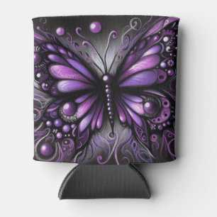 Whimsical Gothic Butterfly Lila Black Colorful Dosenkühler