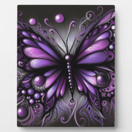 Whimsical Gothic Butterfly Lila Black Colorful Fotoplatte