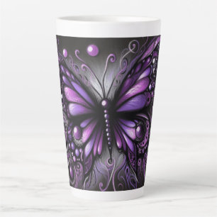 Whimsical Gothic Butterfly Lila Black Colorful Milchtasse