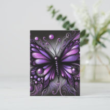 Whimsical Gothic Butterfly Lila Black Colorful