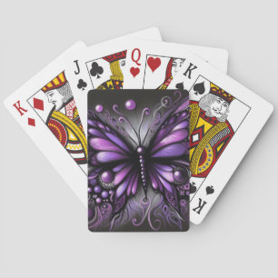 Whimsical Gothic Butterfly Lila Black Colorful Spielkarten