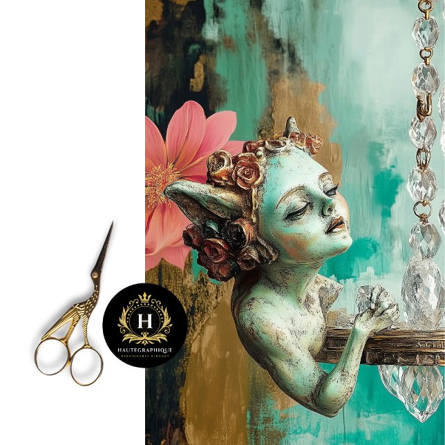 Whimsical Gothic Gargoyle Fairy Decoupage Seidenpapier (Von Creator hochgeladen)