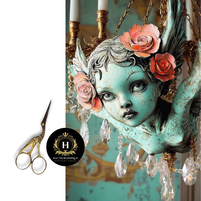 Whimsical Gothic Gargoyle Fairy Floral Decoupage Seidenpapier (Von Creator hochgeladen)