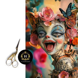 Whimsical Gothic Gargoyle Floral Crown Schmetterli Seidenpapier