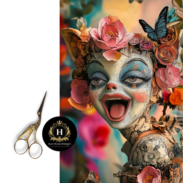 Whimsical Gothic Gargoyle Floral Crown Schmetterli Seidenpapier (Von Creator hochgeladen)