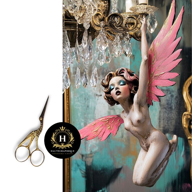 Whimsical Gothic Gargoyle Starlet Fairy Decoupage Seidenpapier (Von Creator hochgeladen)