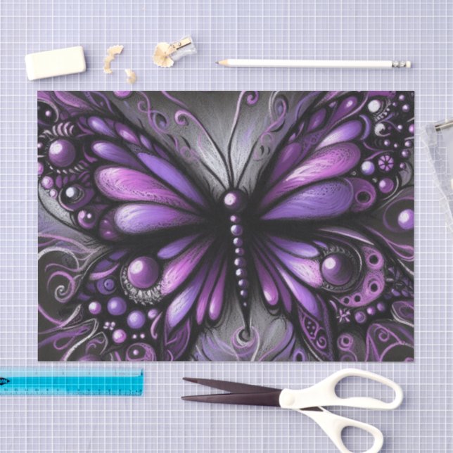 Whimsical Gothmets Lila Decoupage Seidenpapier (Handwerk)