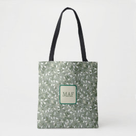 Whimsical Green Botanical Vines Monogram