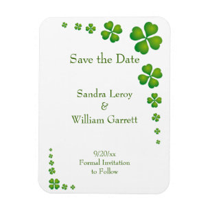 Whimsical Green Kleeblatt Save the Date Magnet