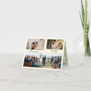 Whimsical Green Mediterranean Wedding Dankeskarte