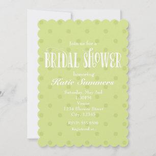 Whimsical Green Polka BRIDAL SHOWER Einladung