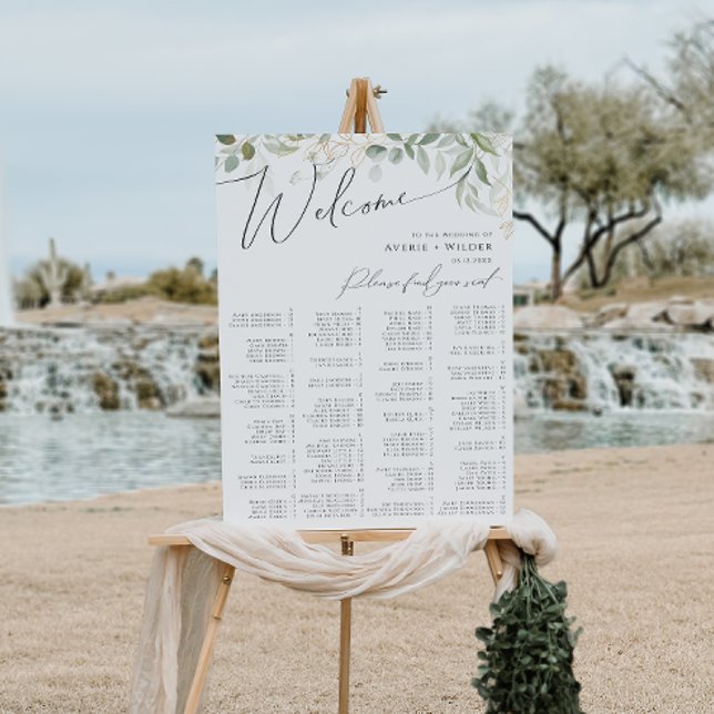 Whimsical Greenery | Alphabetische Sitztabelle Poster (Von Creator hochgeladen)