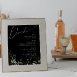 Whimsical Greenery Gold Black Wedding Drinks Menü Poster<br><div class="desc">Treten Sie ein in eine Welt der Bezauberung mit unserem whimsical grün golden schwarzen Hochzeitsgetränk Menü Poster, perfekt für Ihre botanische Frühjahrsheirat. Dieses Getränkekartoffel mit einem schlauen grünen Eukalyptus und goldenen Akzenten strahlt Eleganz und moderne Laune aus. Stellen Sie sich einen Spaziergang durch einen zauberhaften Sommergarten vor, umgeben von den...</div>