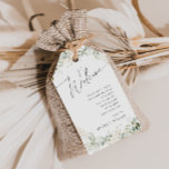 Whimsical Greenery und Gold | Begrüßung Geschenkanhänger<br><div class="desc">Treten Sie ein in eine Welt der Zauber mit unserem kichen Grün und Gold | Hochzeitsgeschenk-Tags, perfekt für Ihre botanischen Frühling boho Hochzeit. Dieses Geschenk-Tag mit einem schlauen grünen Eukalyptus und goldenen Akzenten verströmt Eleganz und moderne Laune. Stellen Sie sich einen Spaziergang durch einen zauberhaften Sommergarten vor, umgeben von den...</div>
