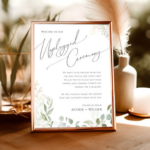 Whimsical Greenery und Gold   Zeremonie ohne Ansch Poster