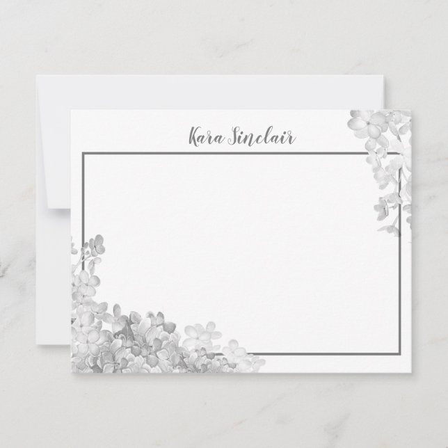 Whimsical Grise Blossom Mitteilungskarte (Vorderseite)