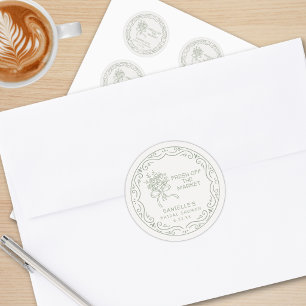 Whimsical Grüne Frische Von Der Mark Brautparty Runder Aufkleber