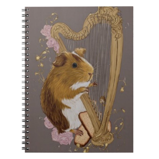Whimsical Guinea Pig Harp Notebook  Notizblock (Vorderseite)