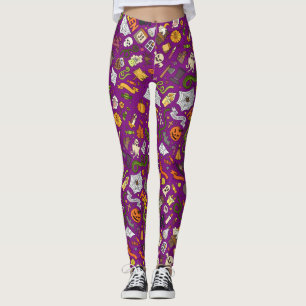 Whimsical Halloween Designs auf lila Leggings