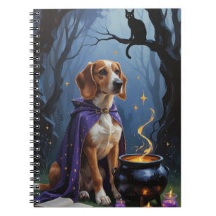 Whimsical-Halloween-Gemälde eines Afghan Hound-Hun Notizblock