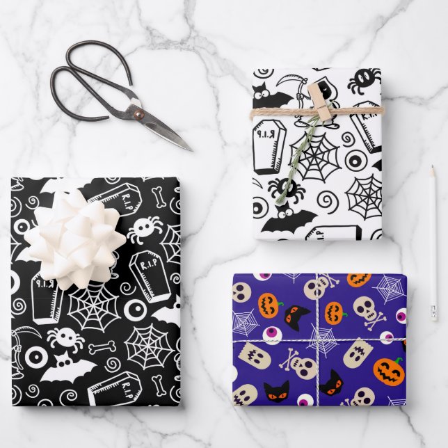 WHIMSICAL HALLOWEEN GESCHENKPAPIER SET (Vorderseite)
