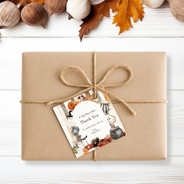 Whimsical Halloween Ghost Pumpkin Baby Dusche als Geschenkanhänger (Von Creator hochgeladen)