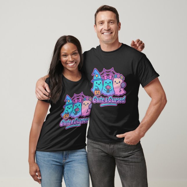 Whimsical Halloween Ghost Trio T-Shirt (Unisex)