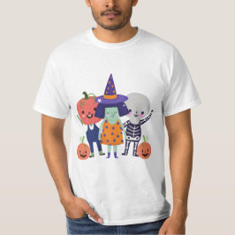 Whimsical Halloween Hexe, Skelett, Pumpkins T-Shirt