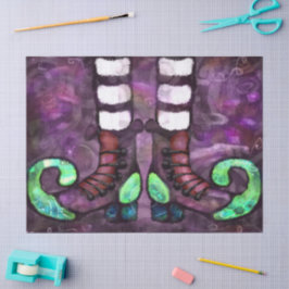 Whimsical Halloween Hexenstiefel Lila Decoupage Seidenpapier