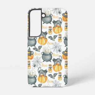 Whimsical Halloween-Kessel und Katzen-Muster Samsung Galaxy Hülle
