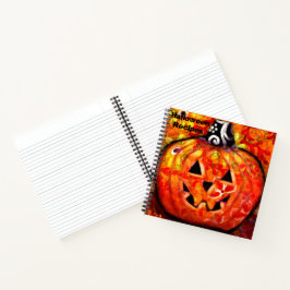 Whimsical Halloween Kürbislaterne Blumenrezept Notizbuch
