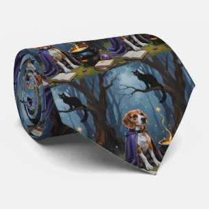 Whimsical Halloween-Malerei mit Beagle-Hund Krawatte