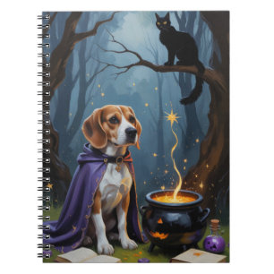 Whimsical Halloween-Malerei mit Beagle-Hund Notizblock
