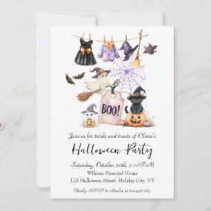 Whimsical Halloween-Party Einladung Niedliche Katz