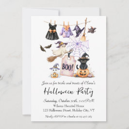 Whimsical Halloween-Party Einladung Niedliche Katz
