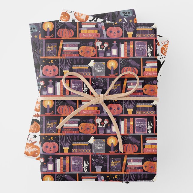 Whimsical Halloween Pumpkins Set von drei Geschenkpapier Set (Beispiel)