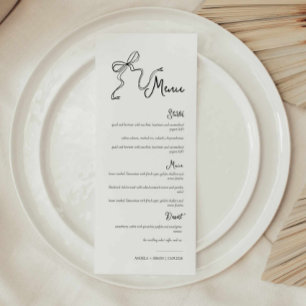 Whimsical Hand-Bow-Hochzeitmenü Menükarte
