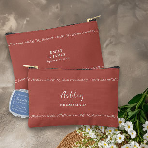 Whimsical Hand Doodle jeder Farbe Bridesmaid Zubehörtasche