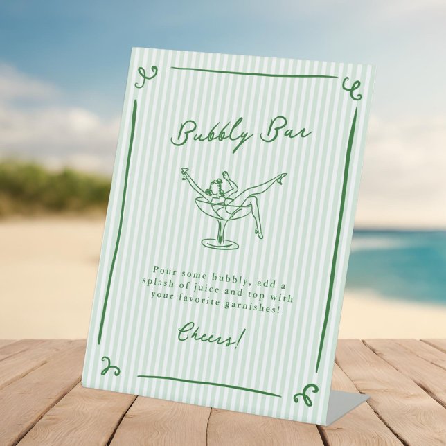 Whimsical Hand Dragon Green Bubbly Bar Sockelschild (Von Creator hochgeladen)